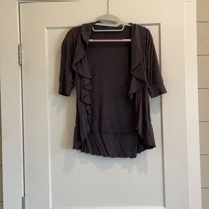 Ruffle open front cardigan